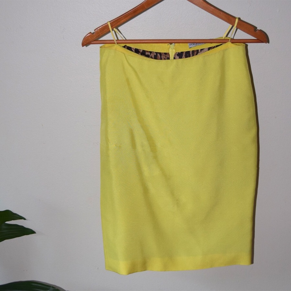 Dolce & Gabbana Yellow Knee Length Pencil Skirt